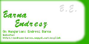 barna endresz business card